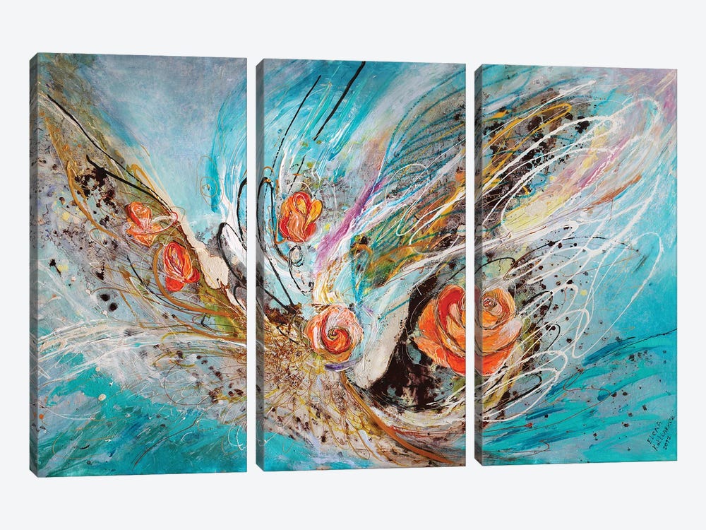 The Angel Wings X. The Five Roses by Elena Kotliarker 3-piece Canvas Artwork