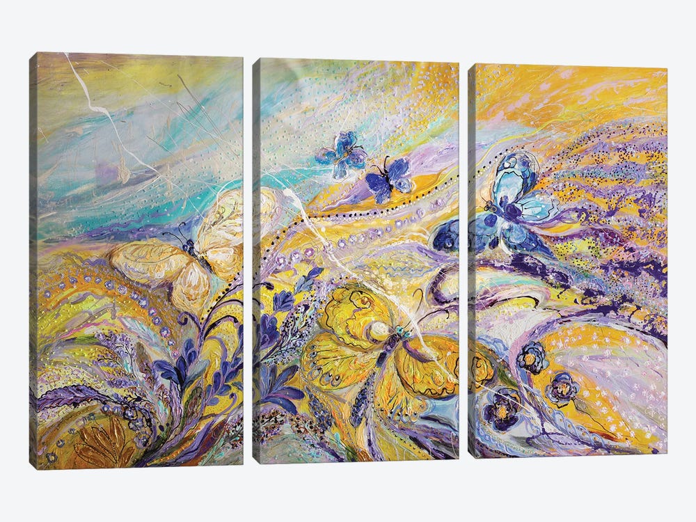Lavender Fields Forever by Elena Kotliarker 3-piece Canvas Wall Art