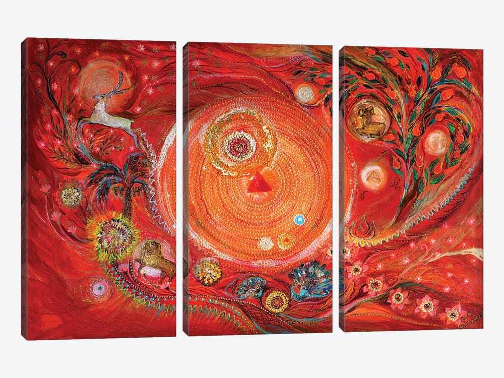 Mandala Series II. Element Fire by Elena Kotliarker 3-piece Canvas Artwork