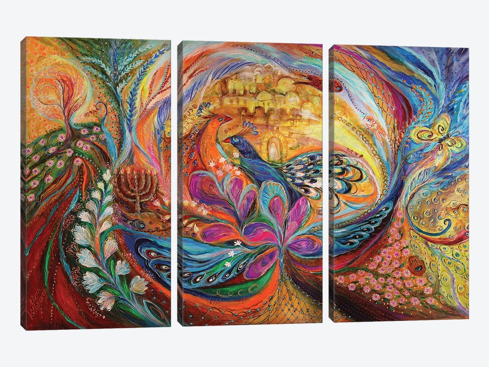 The Song Of Safed by Elena Kotliarker 3-piece Canvas Wall Art