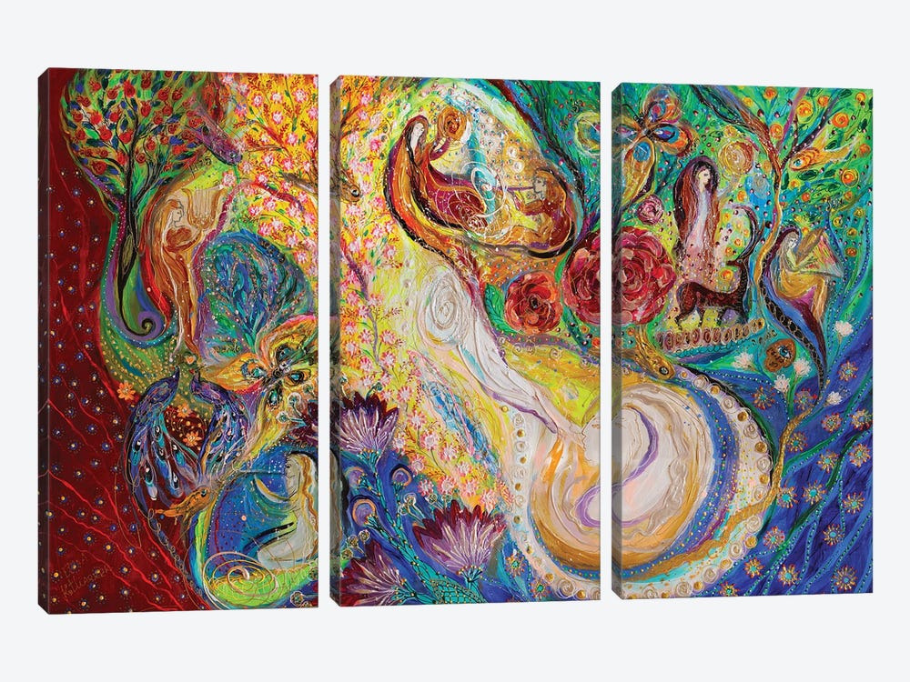 Praise Him With The Tambourine And Dance III by Elena Kotliarker 3-piece Canvas Artwork