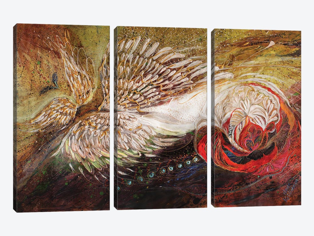 Angel Wings XXI. The Rose Of East by Elena Kotliarker 3-piece Canvas Print