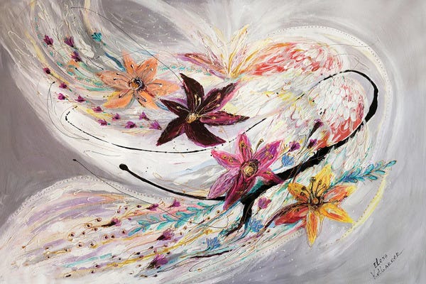 Bohemian Décor: Splash Of Life XXXII. The Dance Of Flowers by Elena Kotliarker