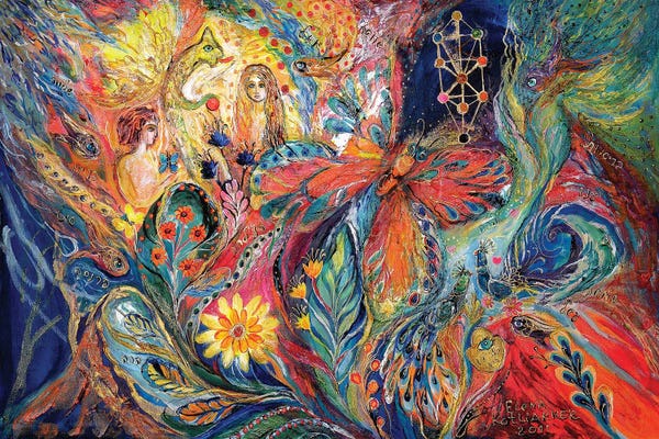 Peacocks: Adam And Hava by Elena Kotliarker