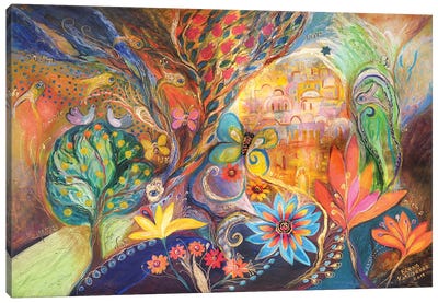 The Golden Jerusalem Canvas Art Print - Dove & Pigeon Art