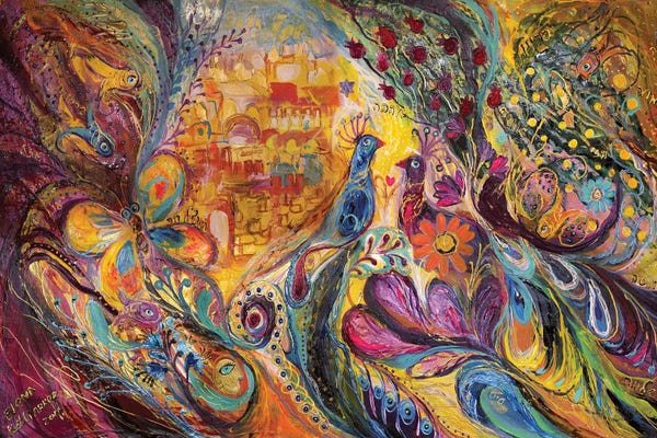 Peacocks: The Walls Of Safed II by Elena Kotliarker