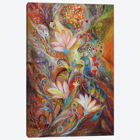 The Lilies And Bell Flowers Canvas Print #EKL238} by Elena Kotliarker Canvas Wall Art