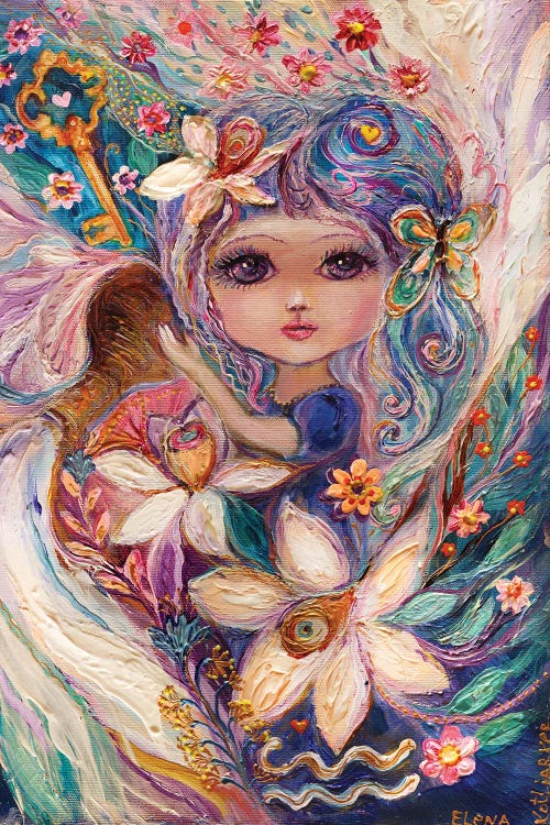 The Fairies Of Zodiac Series - Aquarius by Elena Kotliarker wall art