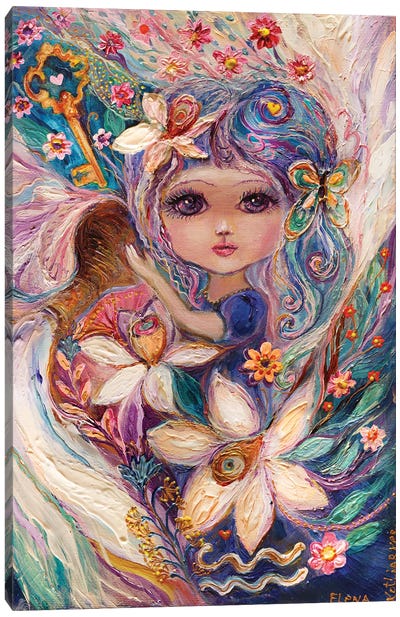 The Fairies Of Zodiac Series - Aquarius Canvas Art Print - Elena Kotliarker