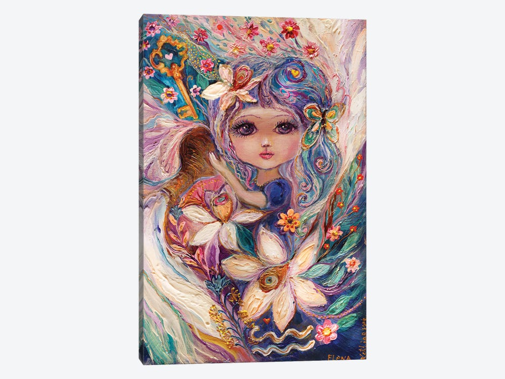The Fairies Of Zodiac Series - Aquarius by Elena Kotliarker 1-piece Canvas Print
