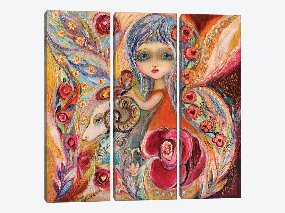 The Fairies Of Zodiac Series - Aries by Elena Kotliarker 3-piece Canvas Art