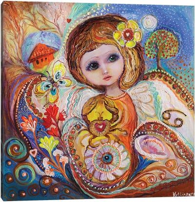 The Fairies Of Zodiac Series - Cancer Canvas Art Print - Elena Kotliarker