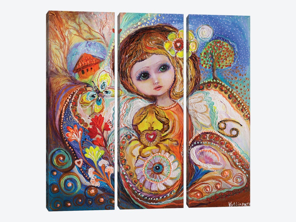 The Fairies Of Zodiac Series - Cancer by Elena Kotliarker 3-piece Art Print