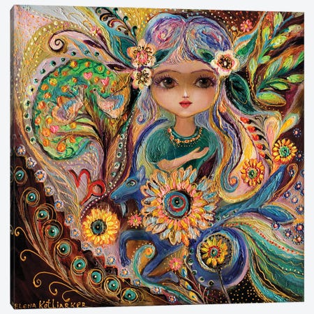 The Fairies Of Zodiac Series - Capricorn Canvas Print #EKL249} by Elena Kotliarker Canvas Art Print