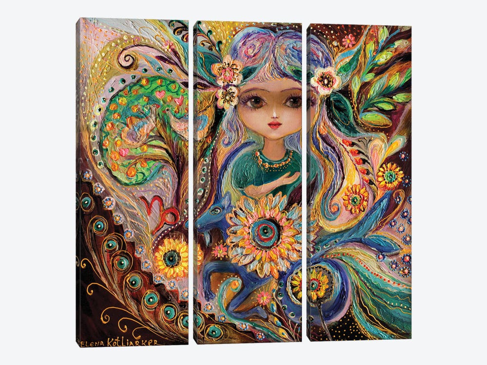 The Fairies Of Zodiac Series - Capricorn by Elena Kotliarker 3-piece Canvas Artwork