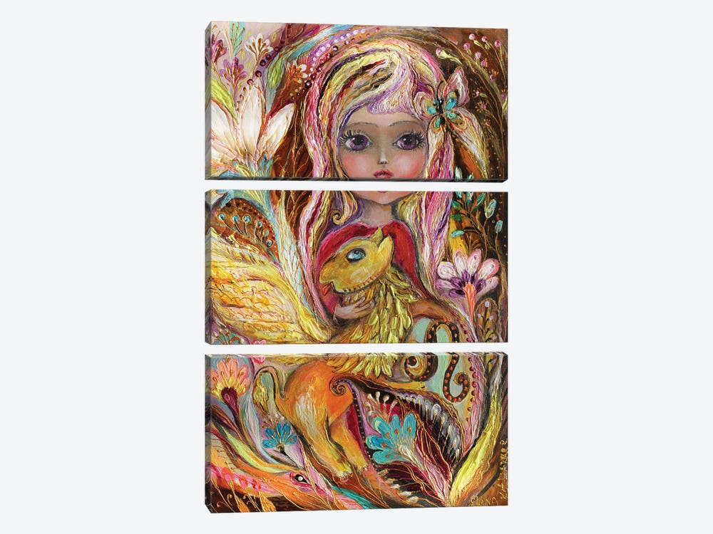 The Fairies Of Zodiac Series - Leo by Elena Kotliarker 3-piece Canvas Art Print