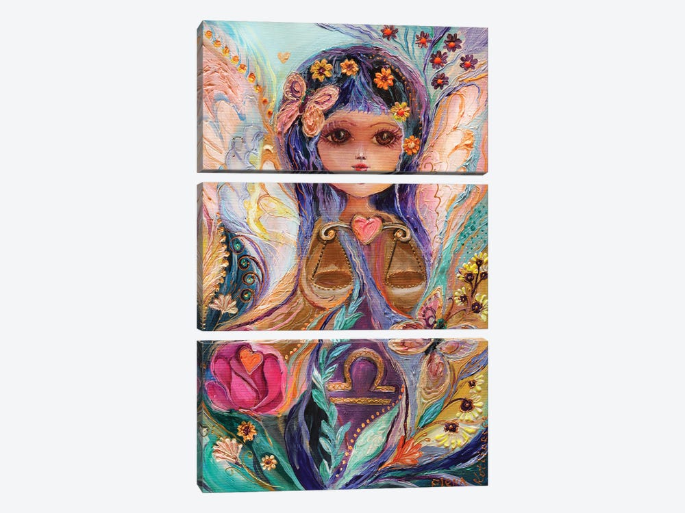 The Fairies Of Zodiac Series - Libra by Elena Kotliarker 3-piece Canvas Art