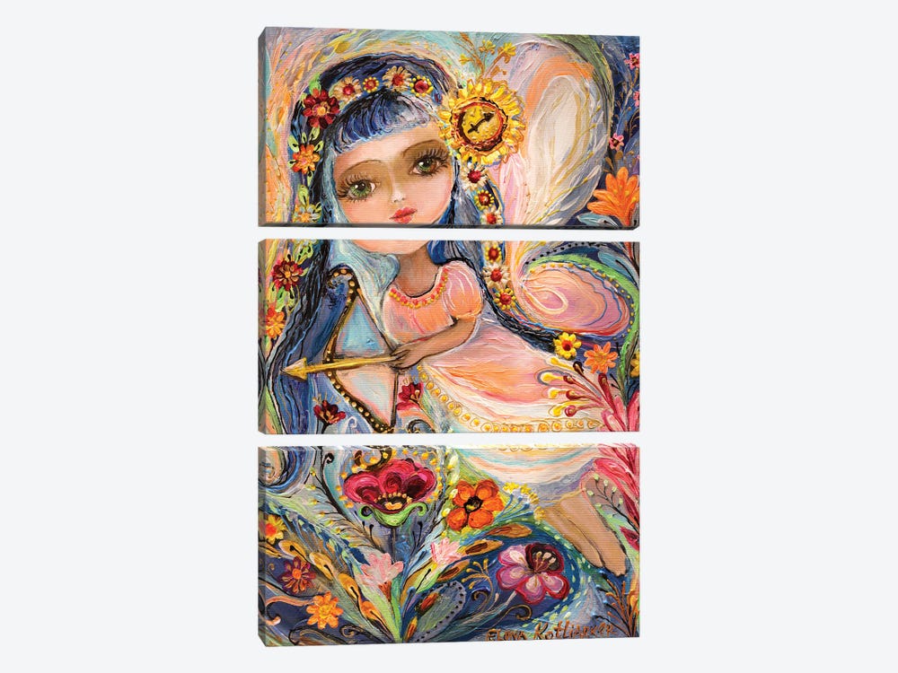 The Fairies Of Zodiac Series - Sagittarius by Elena Kotliarker 3-piece Canvas Wall Art