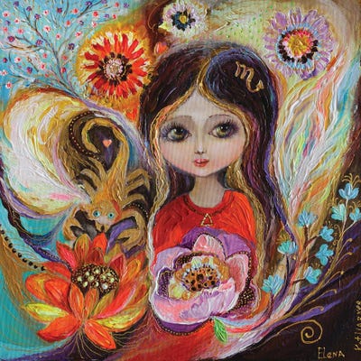 The Fairies Of Zodiac Series - Scorpio by Elena Kotliarker framed wall art