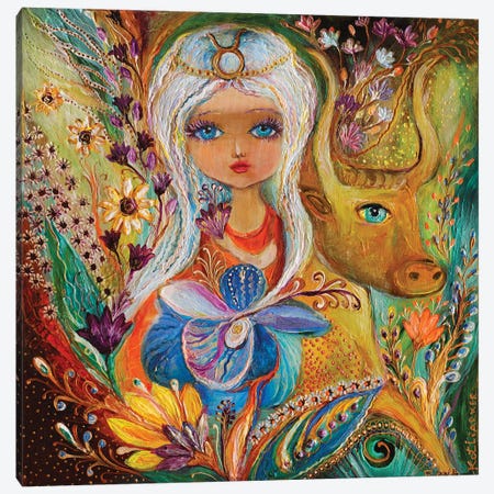 The Fairies Of Zodiac Series - Taurus Canvas Print #EKL256} by Elena Kotliarker Art Print