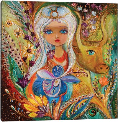 The Fairies Of Zodiac Series - Taurus Canvas Art Print - Elena Kotliarker