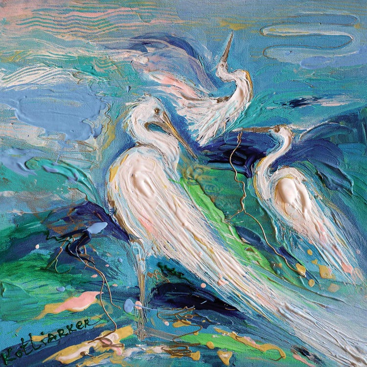 Splash Of Life XXXV The Dance Of Herons by Elena Kotliarker wall art