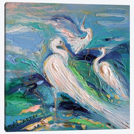 Splash Of Life XXXV The Dance Of Herons Canvas Print #EKL269} by Elena Kotliarker Canvas Art Print