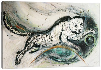 Totem Series IV. White Jaguar Canvas Art Print - Jaguar Art