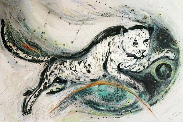 Jaguars: Totem Series IV. White Jaguar by Elena Kotliarker