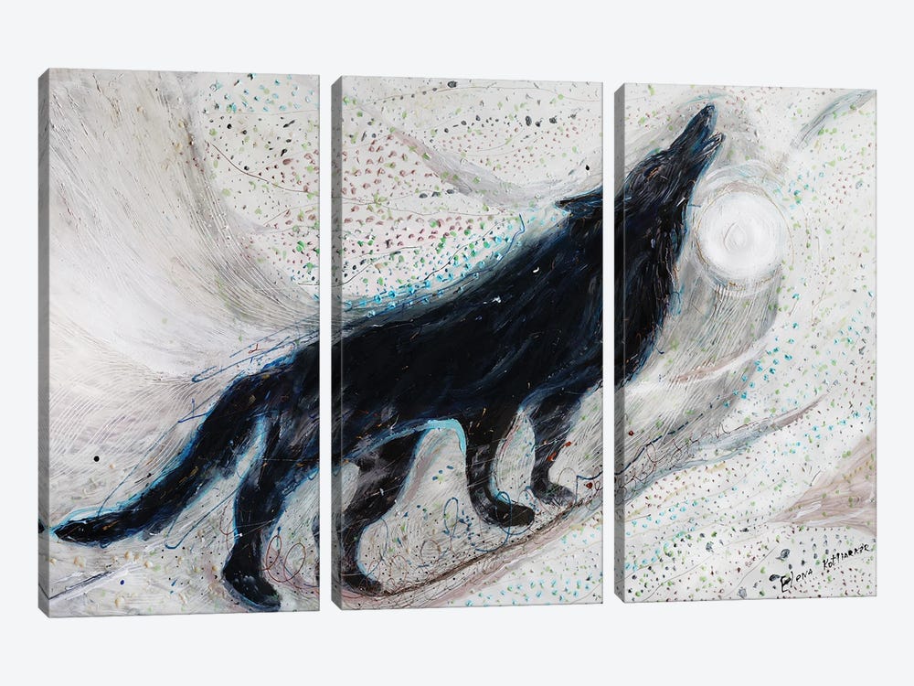 Totem Series V. The Timberwolf by Elena Kotliarker 3-piece Canvas Art