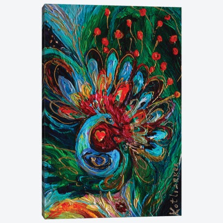 Totem Series I. The Peacock Canvas Print #EKL277} by Elena Kotliarker Canvas Print