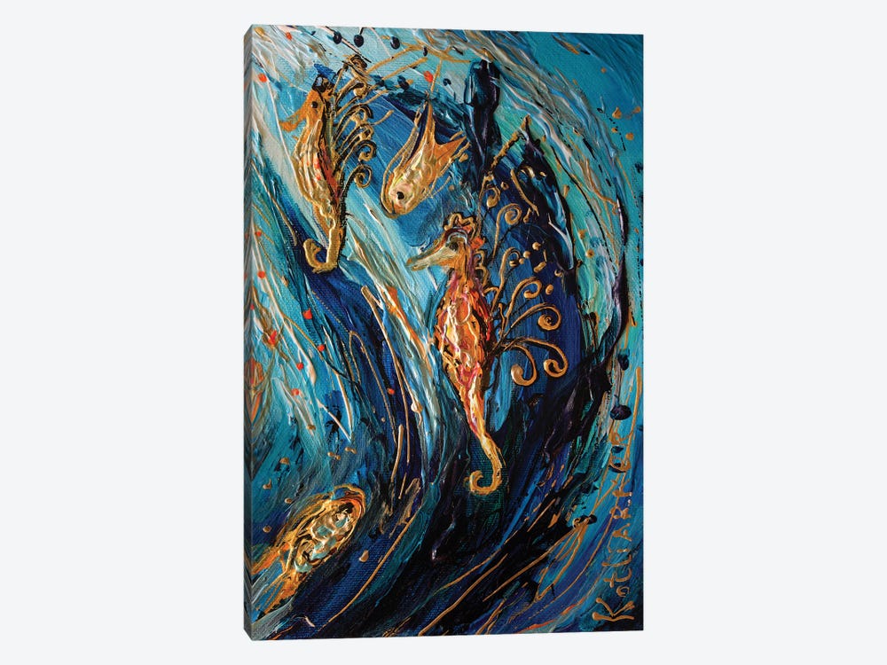 Totem Series II. The Sea Horses by Elena Kotliarker 1-piece Canvas Wall Art