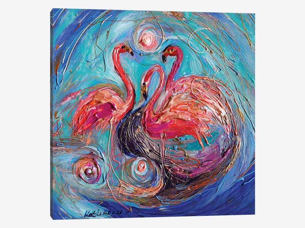 The Dance Of Flamingos by Elena Kotliarker 1-piece Canvas Art