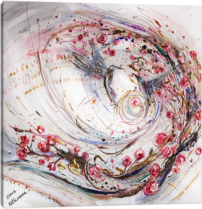 Splash Of Life 39. Dance Of Hummingbirds Canvas Art Print - Elena Kotliarker