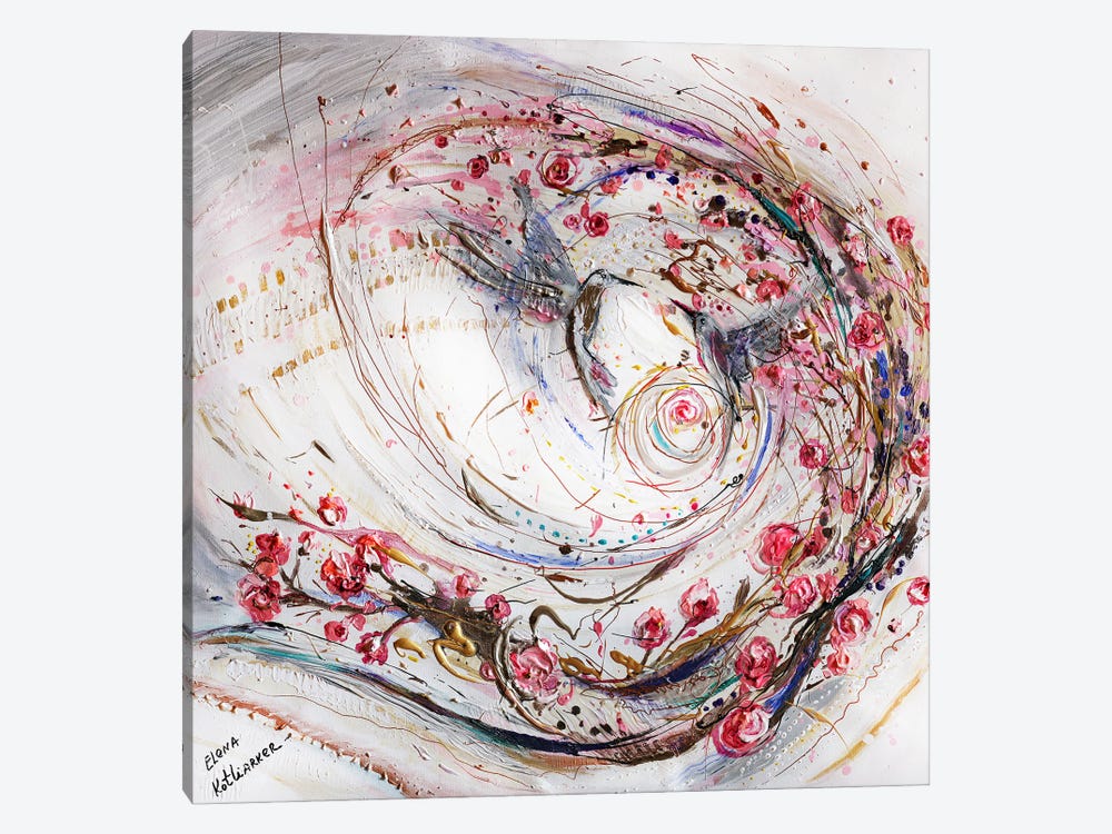 Splash Of Life 39. Dance Of Hummingbirds by Elena Kotliarker 1-piece Canvas Wall Art
