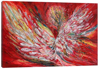 The Angel Wings 24. Supremacy Of Red Canvas Art Print - Wings Art