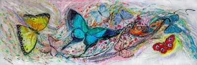 Splash Of Life 40. Dance Of Butterflies by Elena Kotliarker framed canvas print