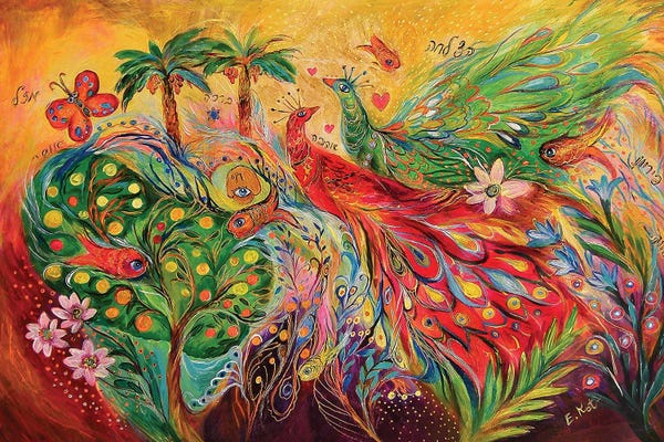 Peacocks: The Morning Of Yotvata by Elena Kotliarker