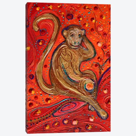 Life Totems 9. The Monkey Canvas Print #EKL310} by Elena Kotliarker Canvas Print