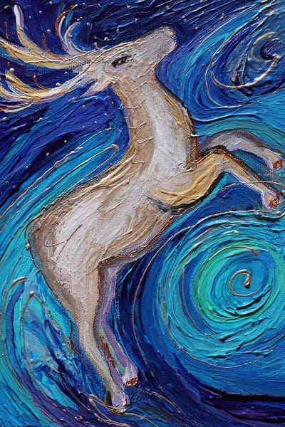 Life Totems 9. The Deer by Elena Kotliarker framed canvas print