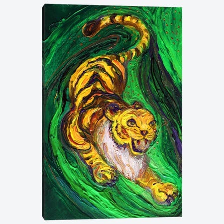 Life Totems 9. The Tiger Canvas Print #EKL314} by Elena Kotliarker Canvas Wall Art