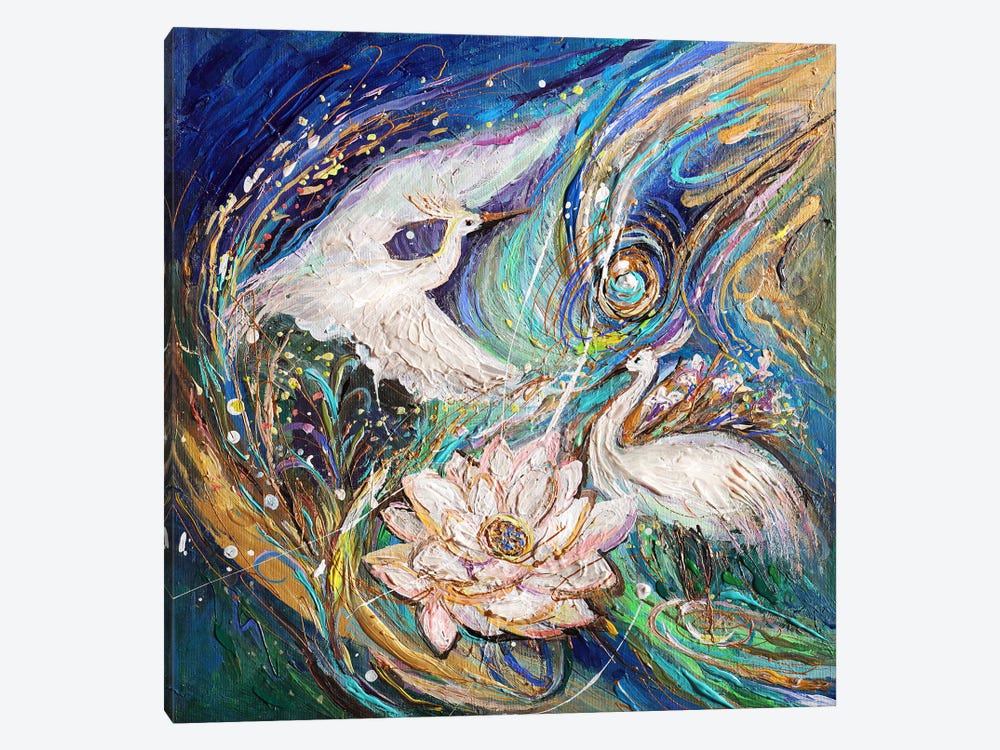 The Splash Of Life 41. Dance Of Herons III by Elena Kotliarker 1-piece Canvas Art