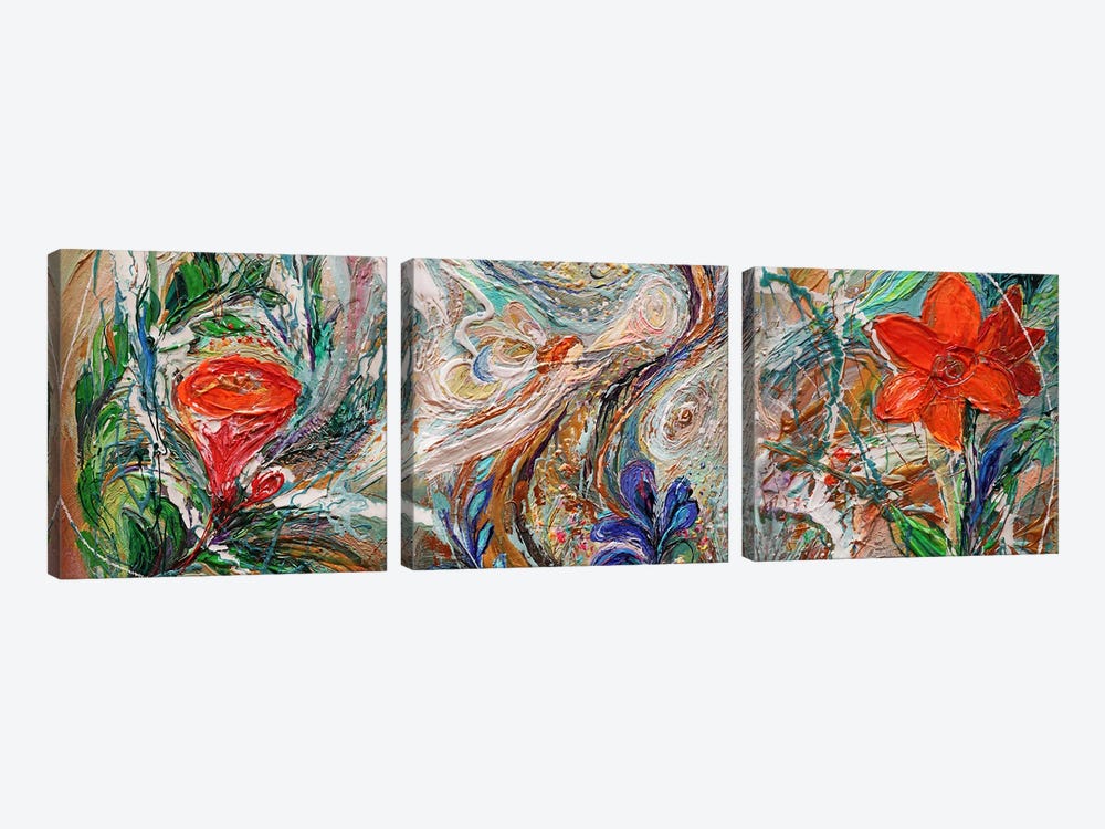 The Splash Of Life 43. The Flowers Mixt II by Elena Kotliarker 3-piece Canvas Artwork