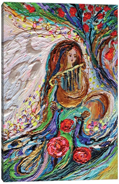 The Harpist. Sounds Of Music Canvas Art Print - Musician Art