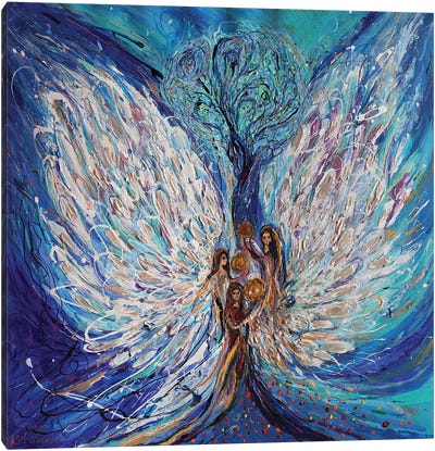 Angel Wings XXVI. The Dance With Tambourine Canvas Art Print - Elena Kotliarker