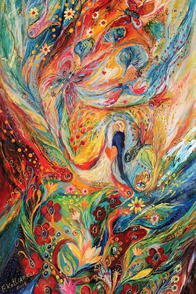 Judaism: The Angels On Wedding Triptych. Middle Panel by Elena Kotliarker