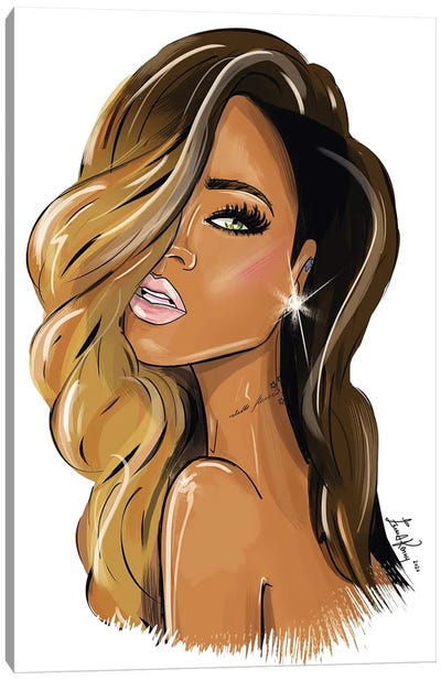 Rihanna Profile Canvas Art Print - Pop Music Art