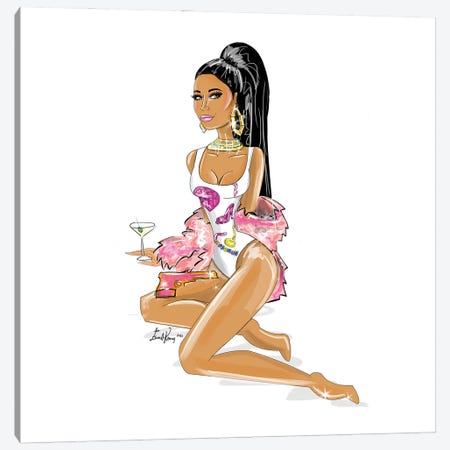 Nicki Minaj, Feeling Myself Canvas Print #EKN20} by Emma Kenny Canvas Artwork