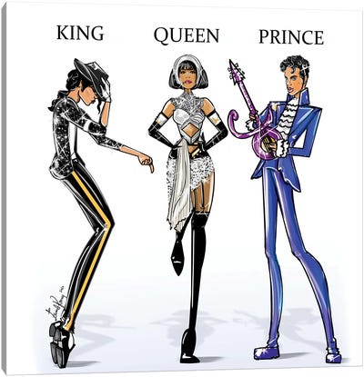 King Queen Prince Canvas Art Print - Pop Music Art
