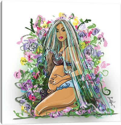 Floral Canvas Art Print - Beyoncé